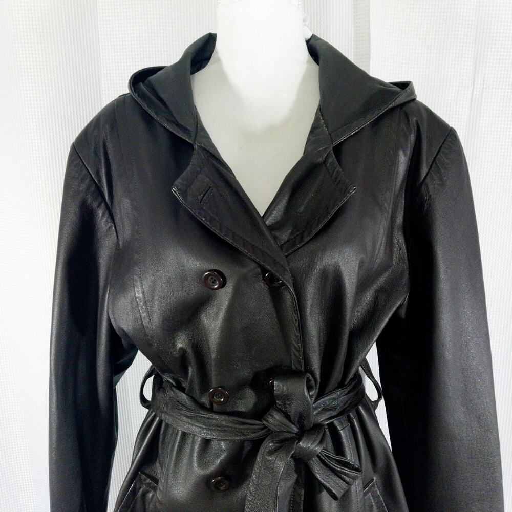 GIORGIO ST. ANGELO! DEEPEST ESPRESSO BROWN BELTED TIE WAIST JACKET, COAT! SZ XL - Picture 5 of 12